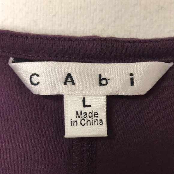 CABI Women’s Top Dark Plum Size L Ruched middle seam and Sleeves Bodycon - Picture 5 of 9